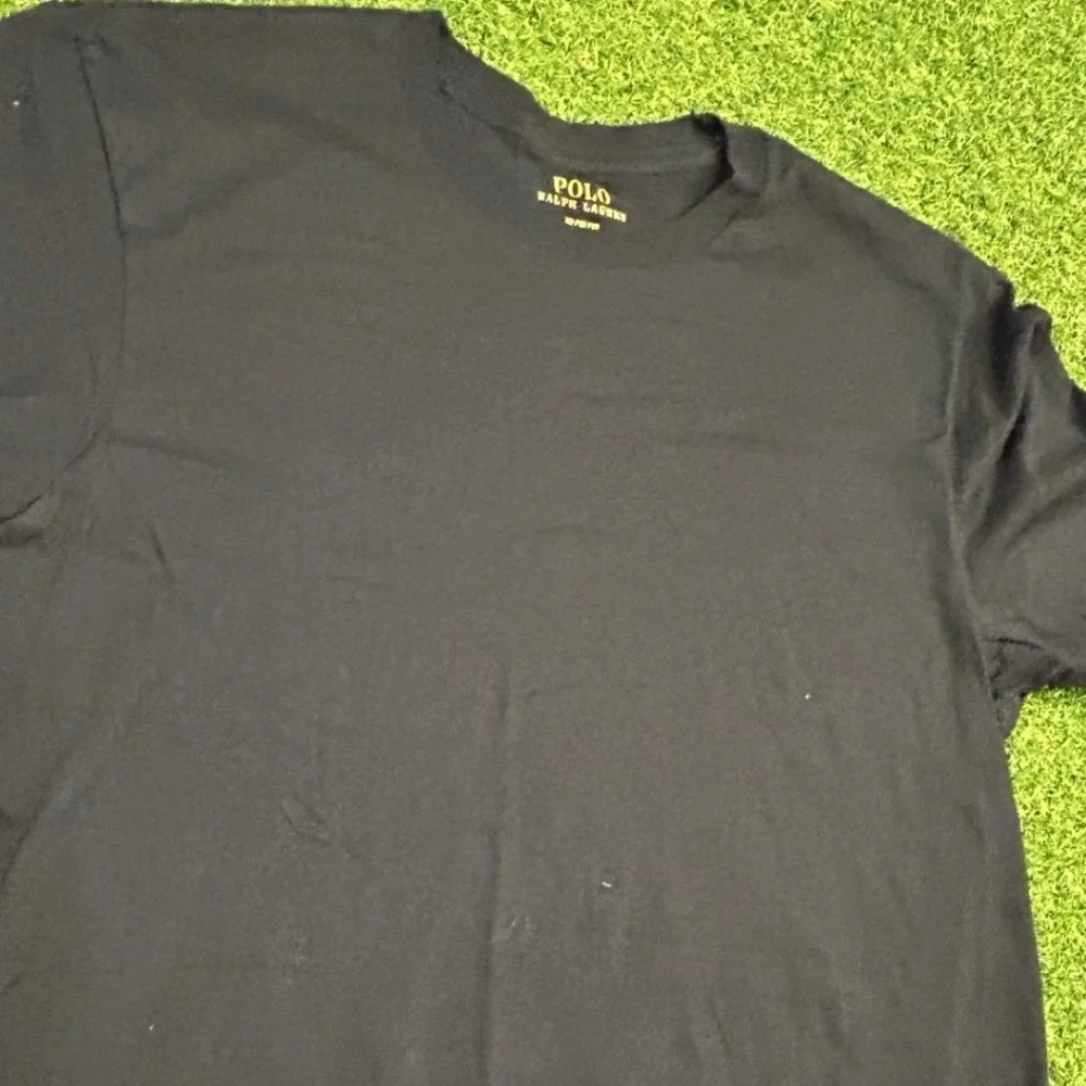 Polo Ralph Lauren Mens Classic Fit Cotton T-Shirt Black Red Pony Logo Size M